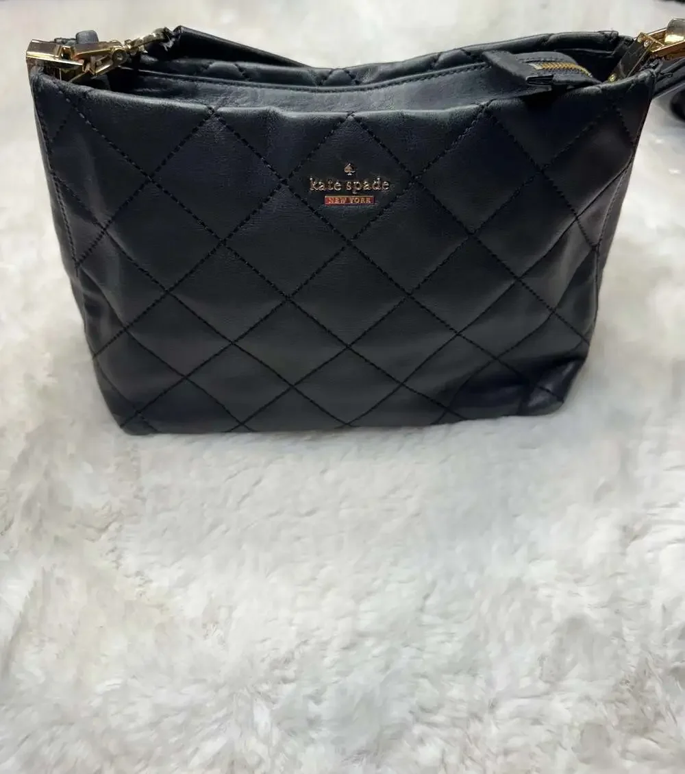 Kate Spade New York Quilted Leather Shoulder Bag in Black
